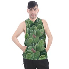 Green Cactus Men s Sleeveless Hoodie by Sparkle