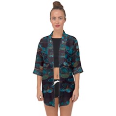 Realeafs Pattern Open Front Chiffon Kimono by Sparkle