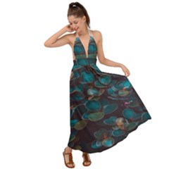 Realeafs Pattern Backless Maxi Beach Dress by Sparkle