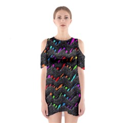 Rainbowwaves Shoulder Cutout One Piece Dress by Sparkle