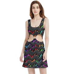 Rainbowwaves Velvet Cutout Dress by Sparkle