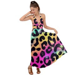 Animal Print Backless Maxi Beach Dress by Sparkle