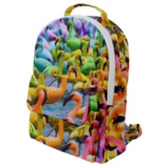 Rainbow Flamingos Flap Pocket Backpack (small) by Sparkle