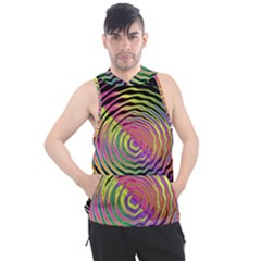 Rainbowwaves Men s Sleeveless Hoodie by Sparkle