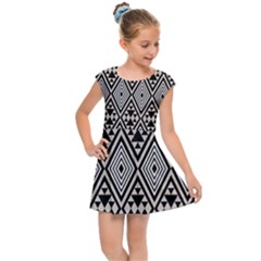 Abstract Boho Style Geometric Kids  Cap Sleeve Dress by tmsartbazaar