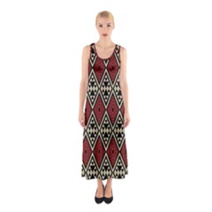 Motif Boho Style Geometric Sleeveless Maxi Dress by tmsartbazaar