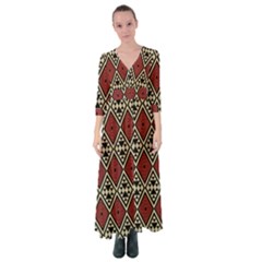 Motif Boho Style Geometric Button Up Maxi Dress by tmsartbazaar