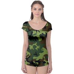 Forest Camo Pattern, Army Themed Design, Soldier Boyleg Leotard  by Casemiro