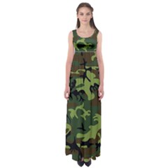 Forest Camo Pattern, Army Themed Design, Soldier Empire Waist Maxi Dress by Casemiro