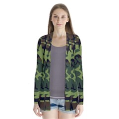 Forest Camo Pattern, Army Themed Design, Soldier Drape Collar Cardigan by Casemiro