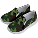 Forest camo pattern, army themed design, soldier Kids Lightweight Slip Ons View2