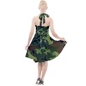 Forest camo pattern, army themed design, soldier Halter Party Swing Dress  View2