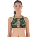 Forest camo pattern, army themed design, soldier Perfectly Cut Out Bikini Top View1