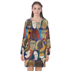 Wowriveter2020 Long Sleeve Chiffon Shift Dress  by Kritter