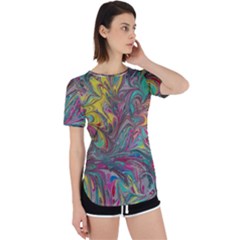 Abstract Marbling Perpetual Short Sleeve T-shirt by kaleidomarblingart