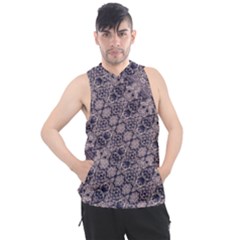 Violet Textured Mosaic Ornate Print Men s Sleeveless Hoodie by dflcprintsclothing