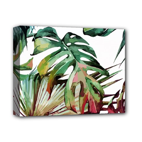 Watercolor Monstera Leaves Deluxe Canvas 14  X 11  (stretched) by goljakoff