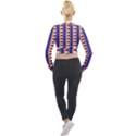 Colorful triangles pattern, retro style theme, geometrical tiles, blocks Long Sleeve Cropped Velvet Jacket View2