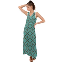 Tiles V-neck Chiffon Maxi Dress by Sobalvarro