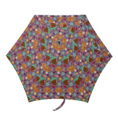 Nuts And Mushroom Pattern Mini Folding Umbrellas by designsbymallika