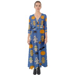 Halloween Button Up Boho Maxi Dress by Sobalvarro