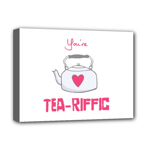 Your Tea-riffic Deluxe Canvas 16  X 12  (stretched)  by CuteKingdom