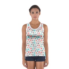 Aqua Coral Sport Tank Top  by CuteKingdom