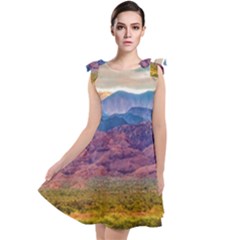 Arid Andean Landscape, La Rioja, Argentina010 Tie Up Tunic Dress by dflcprintsclothing