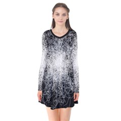 String Theory Long Sleeve V-neck Flare Dress by CuteKingdom
