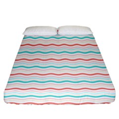 Aqua Coral Waves Fitted Sheet (king Size) by CuteKingdom