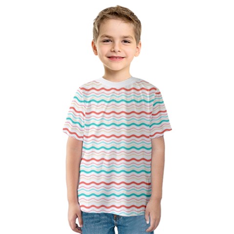 Aqua Coral Waves Kids  Sport Mesh Tee by CuteKingdom