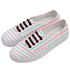 Aqua Coral Waves Women s Classic Low Top Sneakers by CuteKingdom