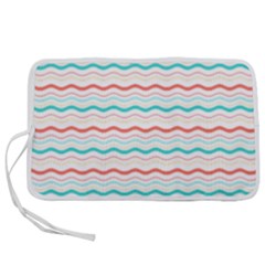 Aqua Coral Waves Pen Storage Case (m) by CuteKingdom