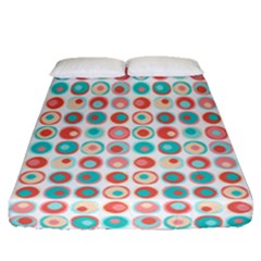 Aqua Coral Circles Fitted Sheet (queen Size) by CuteKingdom