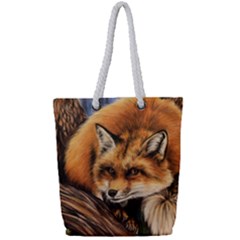 Fox Full Print Rope Handle Tote (small) by ArtByThree