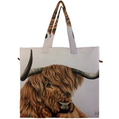 Highland Cow  Giclee Canvas Travel Bag by ArtByThree