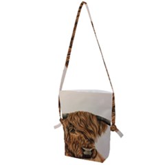 Highland Cow  Giclee Folding Shoulder Bag by ArtByThree