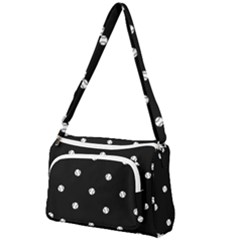 Black And White Baseball Motif Pattern Front Pocket Crossbody Bag by dflcprintsclothing