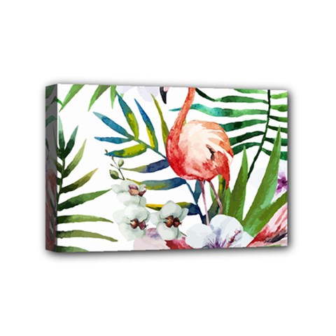 Tropical Flamingo Mini Canvas 6  X 4  (stretched) by goljakoff