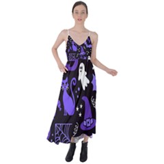 Halloween Party Seamless Repeat Pattern  Tie Back Maxi Dress by KentuckyClothing