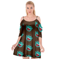 Frankenstein Halloween Seamless Repeat Pattern  Cutout Spaghetti Strap Chiffon Dress by KentuckyClothing