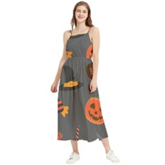 Halloween Themed Seamless Repeat Pattern Boho Sleeveless Summer Dress by KentuckyClothing