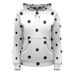 Black And White Baseball Print Pattern Women s Pullover Hoodie by dflcprintsclothing