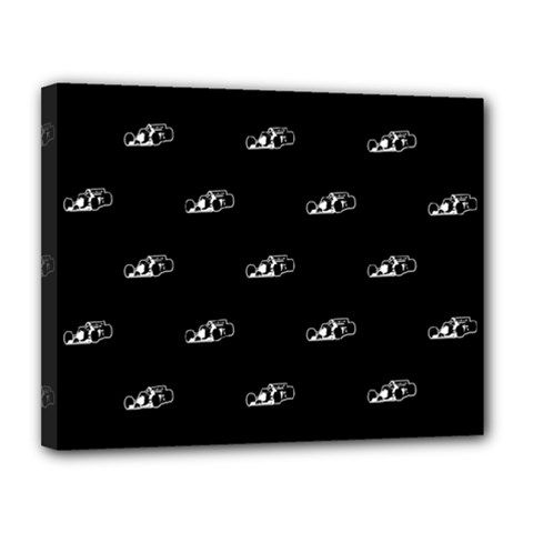 Formula One Black And White Graphic Pattern Canvas 14  X 11  (stretched) by dflcprintsclothing