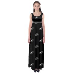 Formula One Black And White Graphic Pattern Empire Waist Maxi Dress by dflcprintsclothing