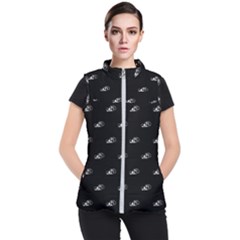 Formula One Black And White Graphic Pattern Women s Puffer Vest by dflcprintsclothing