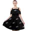 Formula One Black And White Graphic Pattern Cut Out Shoulders Chiffon Dress View1