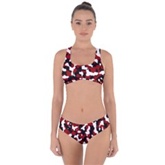 Camouflage Rouge/blanc Criss Cross Bikini Set by kcreatif