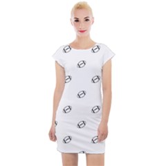 American Football Ball Motif Print Pattern Cap Sleeve Bodycon Dress by dflcprintsclothing