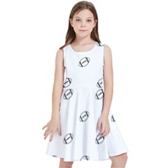 American Football Ball Motif Print Pattern Kids  Skater Dress by dflcprintsclothing